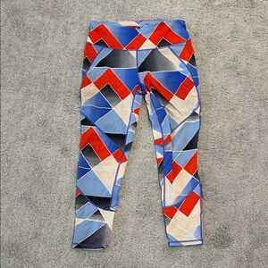 Sweaty Betty Geometric Print 7/8 Power Workout Leggings Size Medium